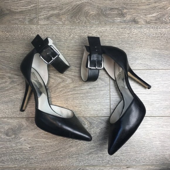 MICHAEL KORS Black Leather Zady Ankle Strap Heels - Picture 10 of 13